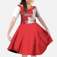 Personalized Georgia Independence Restoration Day Family Matching Off Shoulder Maxi Dress and Hawaiian Shirt Dzala Ertobashia Rosa Laevigata