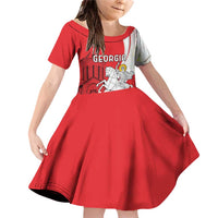 Personalized Georgia Independence Restoration Day Family Matching Off Shoulder Short Dress and Hawaiian Shirt Dzala Ertobashia Rosa Laevigata