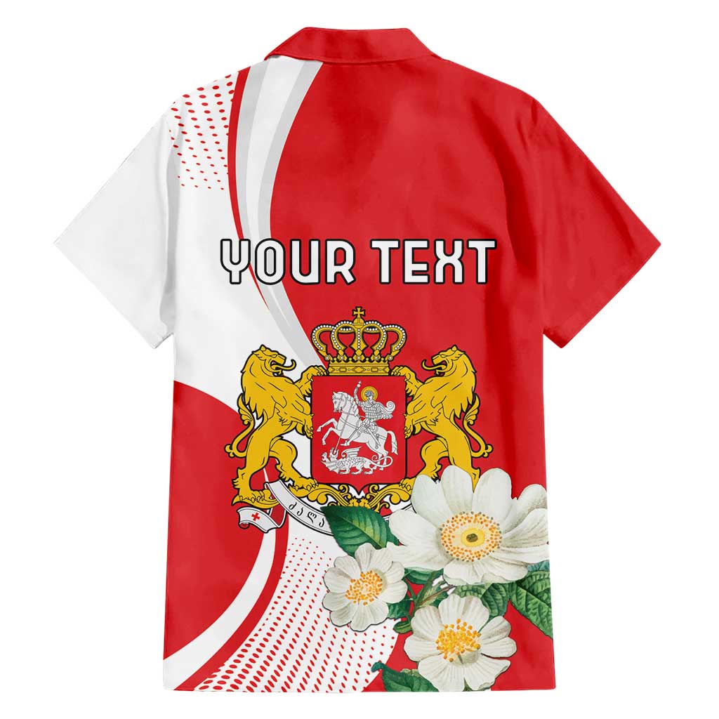 Personalized Georgia Independence Restoration Day Family Matching Short Sleeve Bodycon Dress and Hawaiian Shirt Dzala Ertobashia Rosa Laevigata
