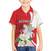 Personalized Georgia Independence Restoration Day Family Matching Tank Maxi Dress and Hawaiian Shirt Dzala Ertobashia Rosa Laevigata