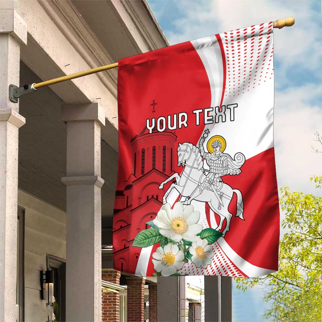 Personalized Georgia Independence Restoration Day Garden Flag Dzala Ertobashia Rosa Laevigata