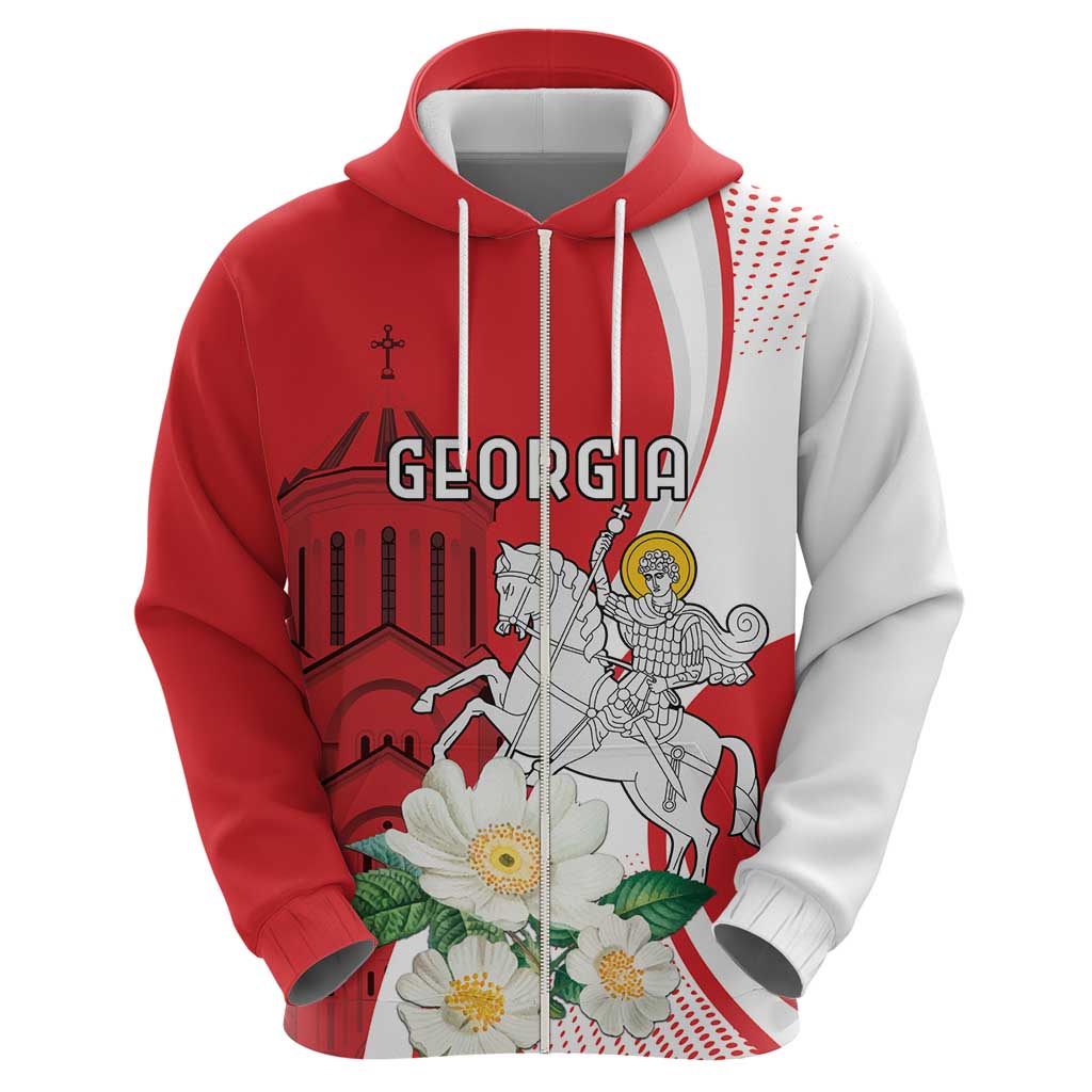 Personalized Georgia Independence Restoration Day Hoodie Dzala Ertobashia Rosa Laevigata