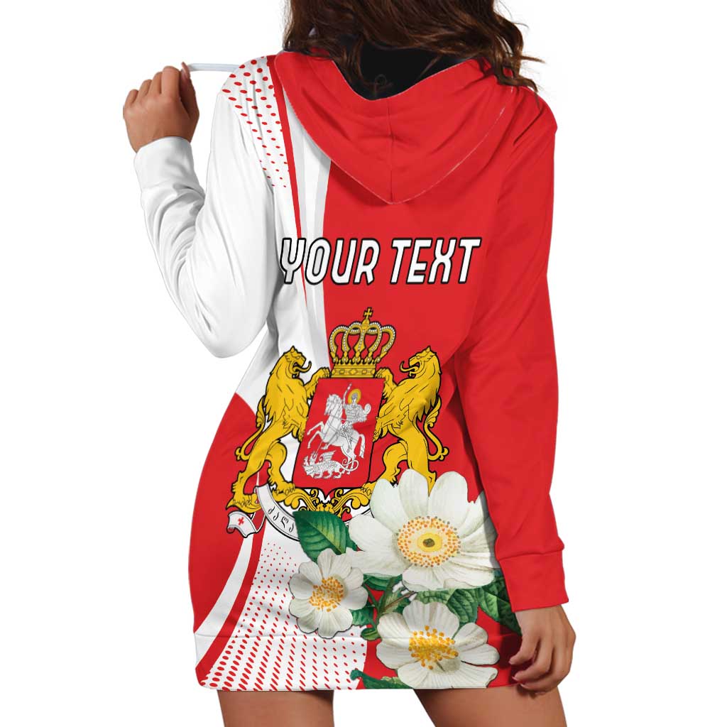 Personalized Georgia Independence Restoration Day Hoodie Dress Dzala Ertobashia Rosa Laevigata