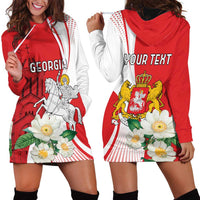 Personalized Georgia Independence Restoration Day Hoodie Dress Dzala Ertobashia Rosa Laevigata