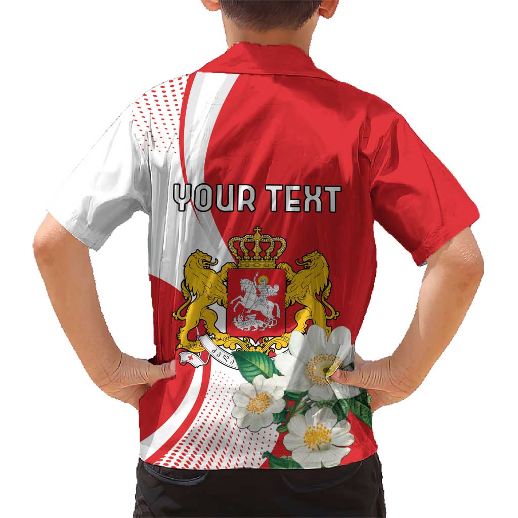 Personalized Georgia Independence Restoration Day Kid Hawaiian Shirt Dzala Ertobashia Rosa Laevigata