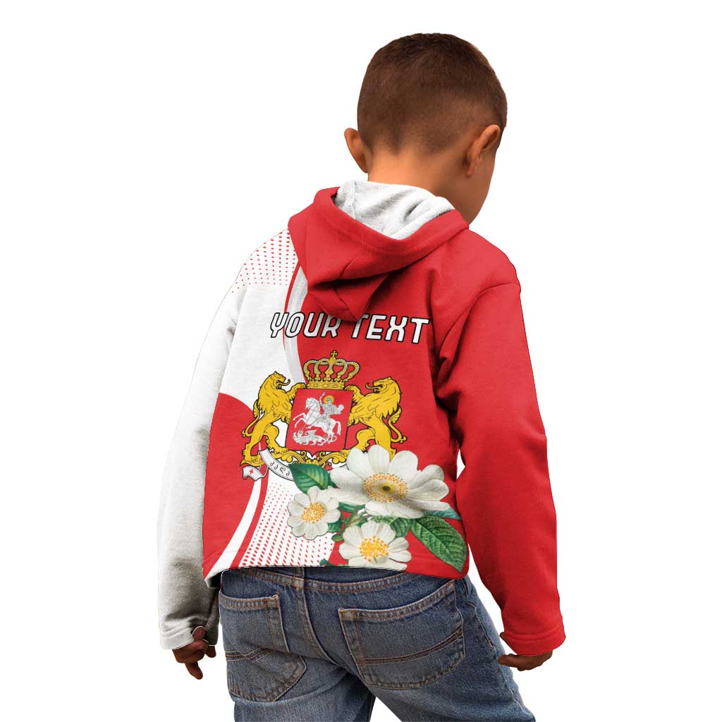 Personalized Georgia Independence Restoration Day Kid Hoodie Dzala Ertobashia Rosa Laevigata