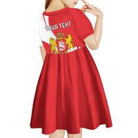 Personalized Georgia Independence Restoration Day Kid Short Sleeve Dress Dzala Ertobashia Rosa Laevigata