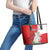 Personalized Georgia Independence Restoration Day Leather Tote Bag Dzala Ertobashia Rosa Laevigata