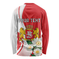 Personalized Georgia Independence Restoration Day Long Sleeve Shirt Dzala Ertobashia Rosa Laevigata