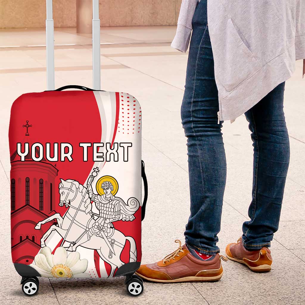 Personalized Georgia Independence Restoration Day Luggage Cover Dzala Ertobashia Rosa Laevigata