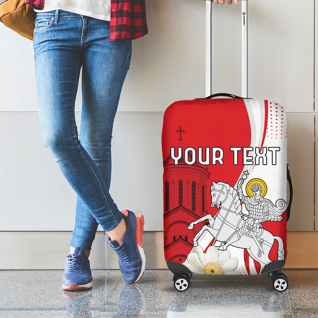 Personalized Georgia Independence Restoration Day Luggage Cover Dzala Ertobashia Rosa Laevigata
