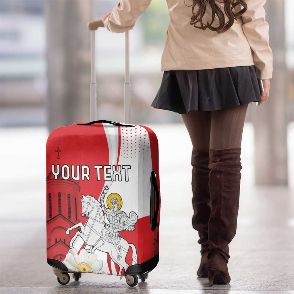 Personalized Georgia Independence Restoration Day Luggage Cover Dzala Ertobashia Rosa Laevigata