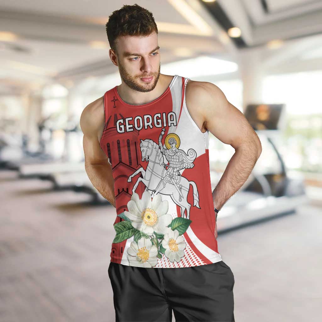 Personalized Georgia Independence Restoration Day Men Tank Top Dzala Ertobashia Rosa Laevigata