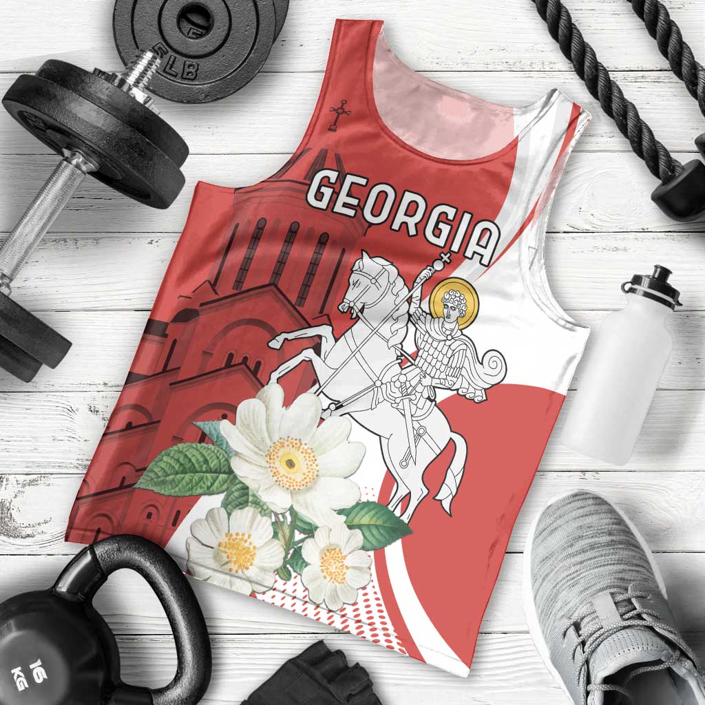 Personalized Georgia Independence Restoration Day Men Tank Top Dzala Ertobashia Rosa Laevigata