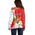 Personalized Georgia Independence Restoration Day Off Shoulder Sweater Dzala Ertobashia Rosa Laevigata