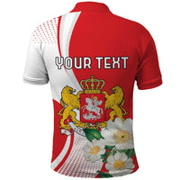 Personalized Georgia Independence Restoration Day Polo Shirt Dzala Ertobashia Rosa Laevigata