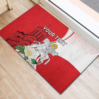 Personalized Georgia Independence Restoration Day Rubber Doormat Dzala Ertobashia Rosa Laevigata