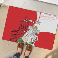 Personalized Georgia Independence Restoration Day Rubber Doormat Dzala Ertobashia Rosa Laevigata