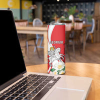 Personalized Georgia Independence Restoration Day Skinny Tumbler Dzala Ertobashia Rosa Laevigata