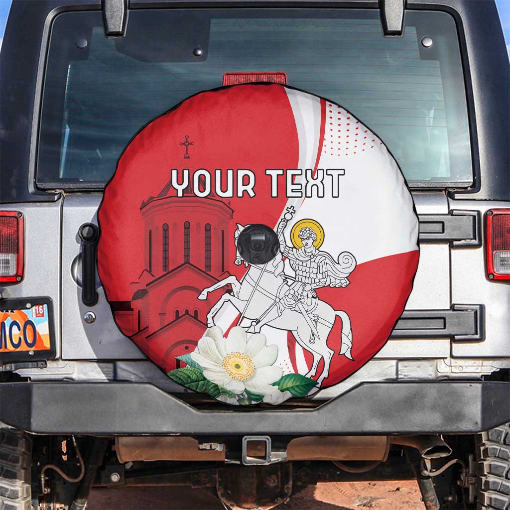 Personalized Georgia Independence Restoration Day Spare Tire Cover Dzala Ertobashia Rosa Laevigata