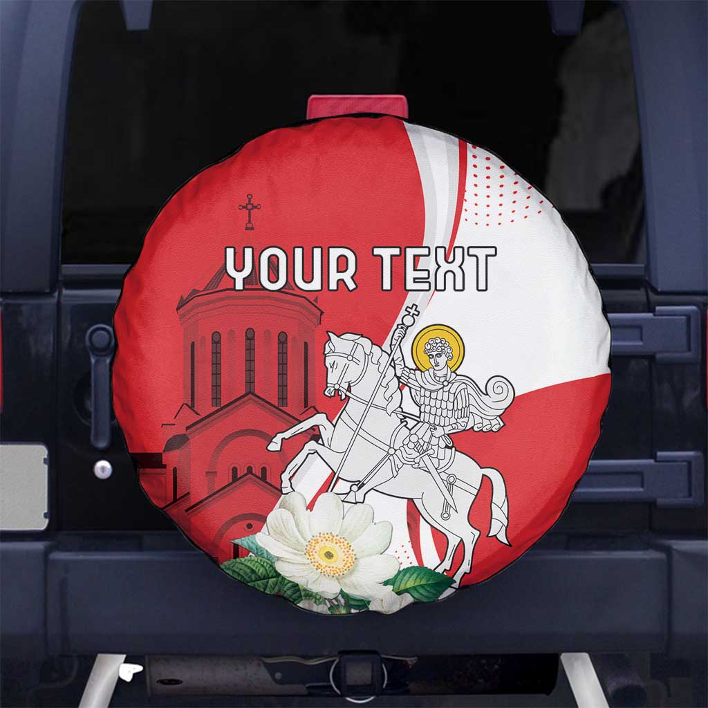 Personalized Georgia Independence Restoration Day Spare Tire Cover Dzala Ertobashia Rosa Laevigata