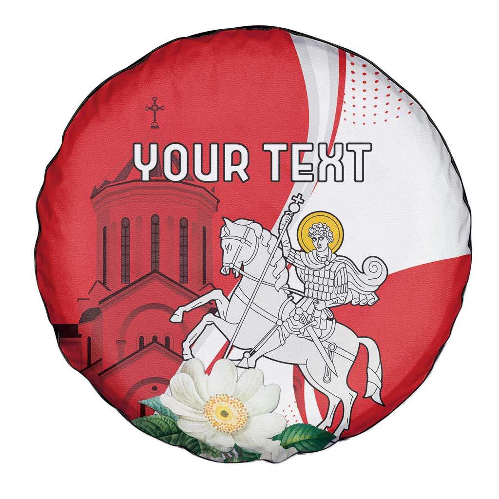 Personalized Georgia Independence Restoration Day Spare Tire Cover Dzala Ertobashia Rosa Laevigata