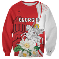 Personalized Georgia Independence Restoration Day Sweatshirt Dzala Ertobashia Rosa Laevigata