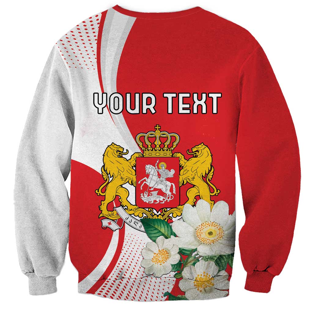 Personalized Georgia Independence Restoration Day Sweatshirt Dzala Ertobashia Rosa Laevigata