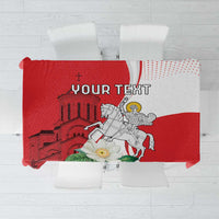Personalized Georgia Independence Restoration Day Tablecloth Dzala Ertobashia Rosa Laevigata