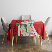 Personalized Georgia Independence Restoration Day Tablecloth Dzala Ertobashia Rosa Laevigata