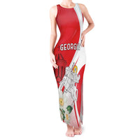 Personalized Georgia Independence Restoration Day Tank Maxi Dress Dzala Ertobashia Rosa Laevigata