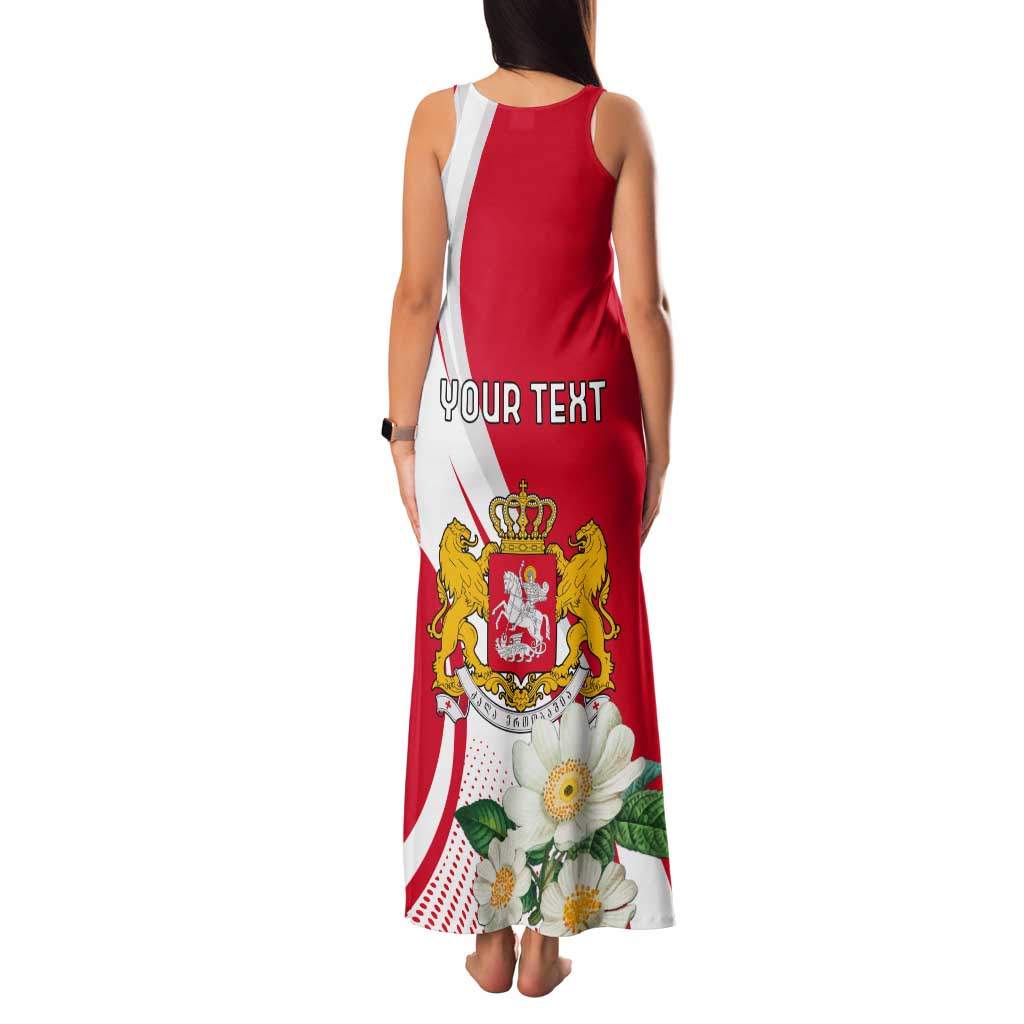 Personalized Georgia Independence Restoration Day Tank Maxi Dress Dzala Ertobashia Rosa Laevigata