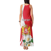 Personalized Georgia Independence Restoration Day Tank Maxi Dress Dzala Ertobashia Rosa Laevigata