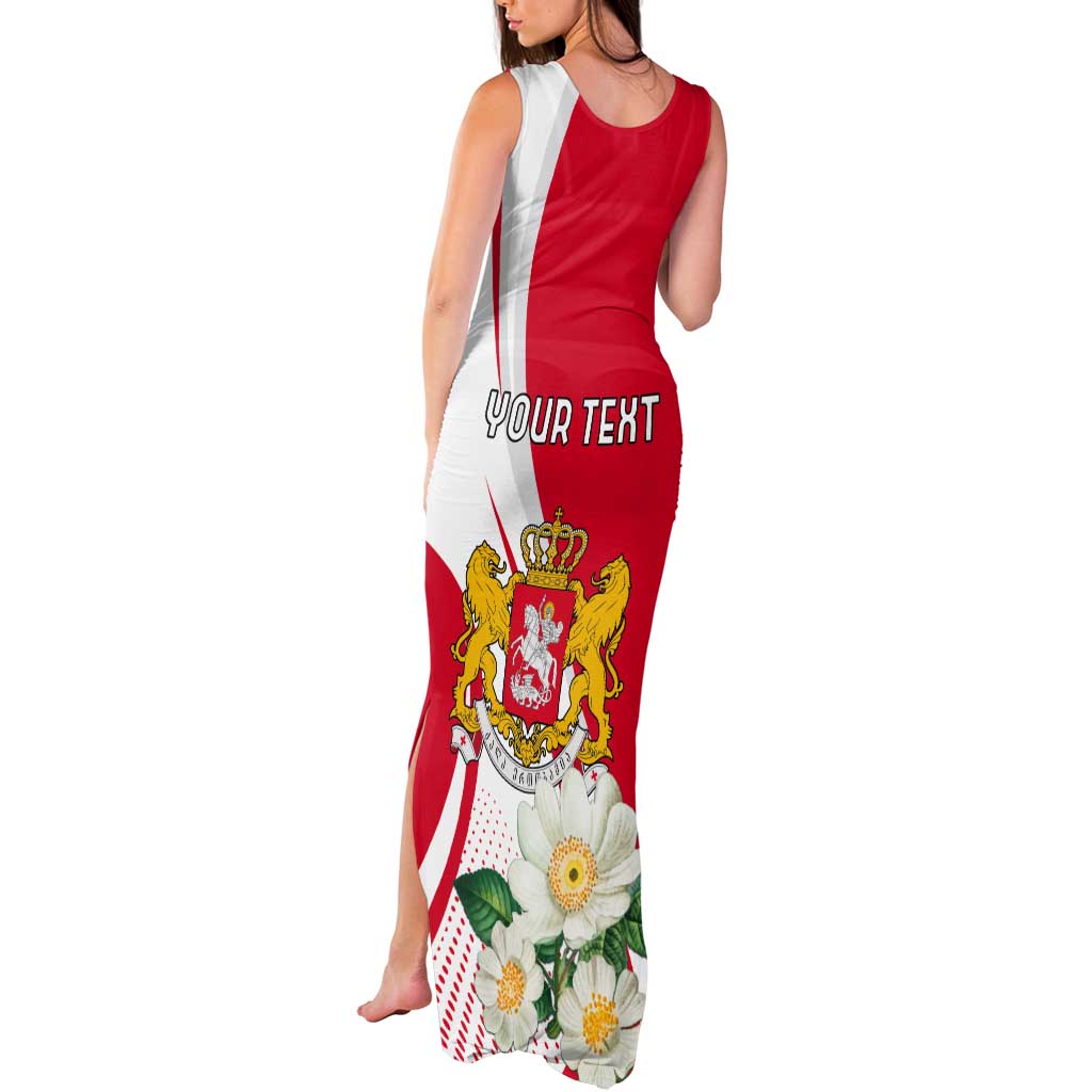Personalized Georgia Independence Restoration Day Tank Maxi Dress Dzala Ertobashia Rosa Laevigata