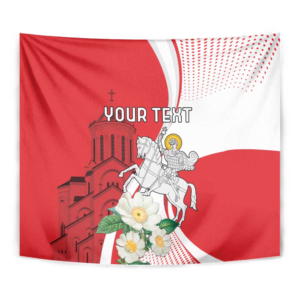 Personalized Georgia Independence Restoration Day Tapestry Dzala Ertobashia Rosa Laevigata