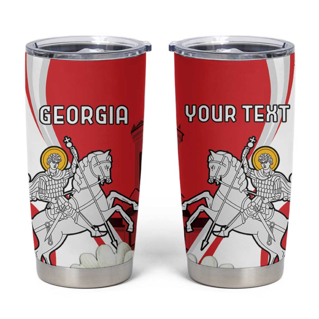 Personalized Georgia Independence Restoration Day Tumbler Cup Dzala Ertobashia Rosa Laevigata