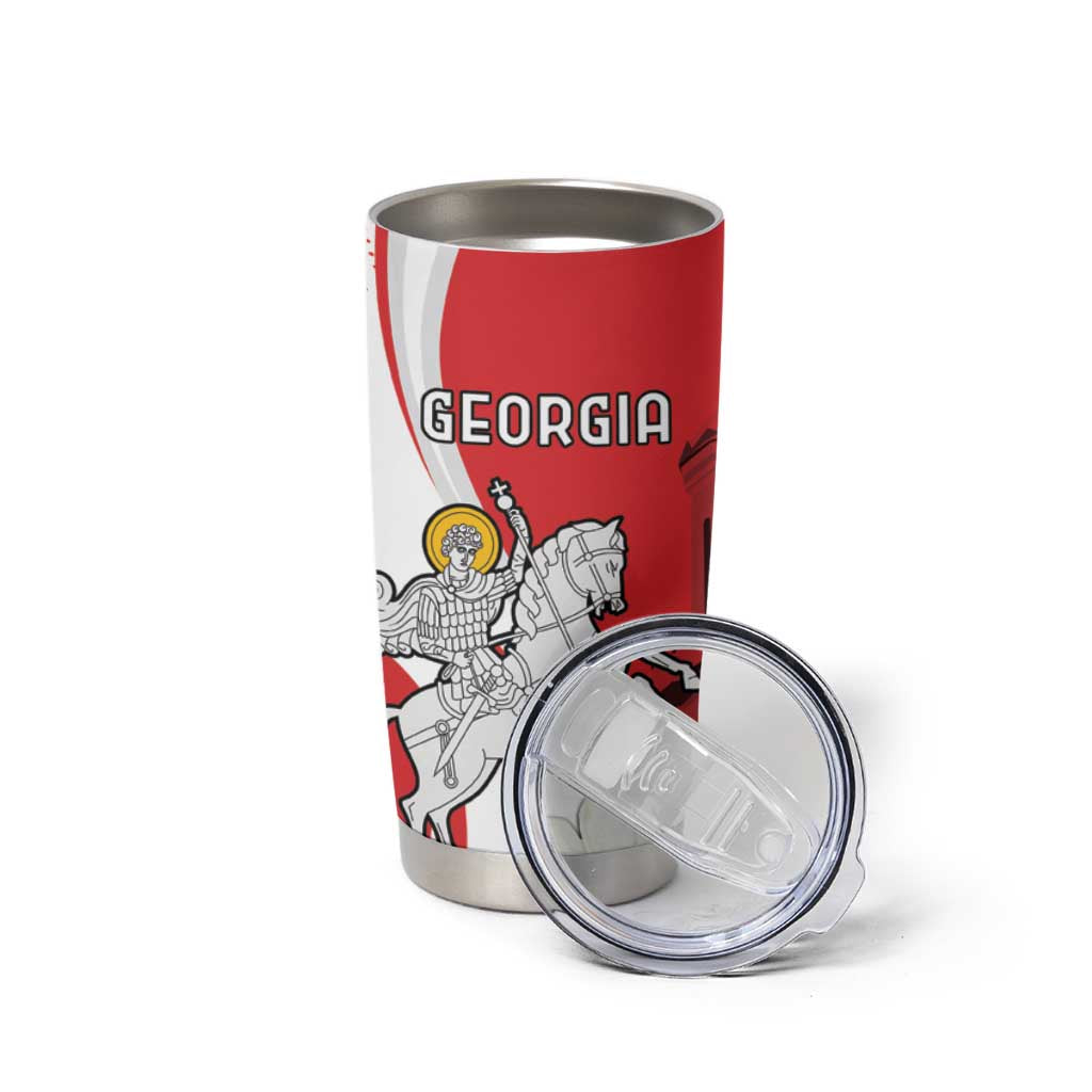 Personalized Georgia Independence Restoration Day Tumbler Cup Dzala Ertobashia Rosa Laevigata