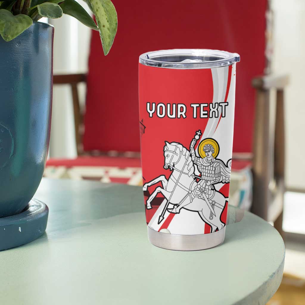 Personalized Georgia Independence Restoration Day Tumbler Cup Dzala Ertobashia Rosa Laevigata