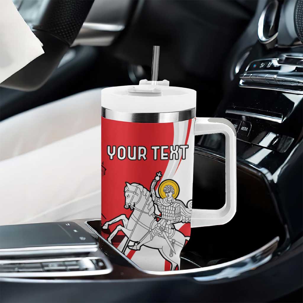 Personalized Georgia Independence Restoration Day Tumbler With Handle Dzala Ertobashia Rosa Laevigata