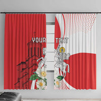 Personalized Georgia Independence Restoration Day Window Curtain Dzala Ertobashia Rosa Laevigata