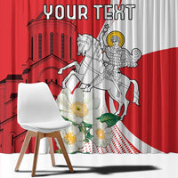 Personalized Georgia Independence Restoration Day Window Curtain Dzala Ertobashia Rosa Laevigata