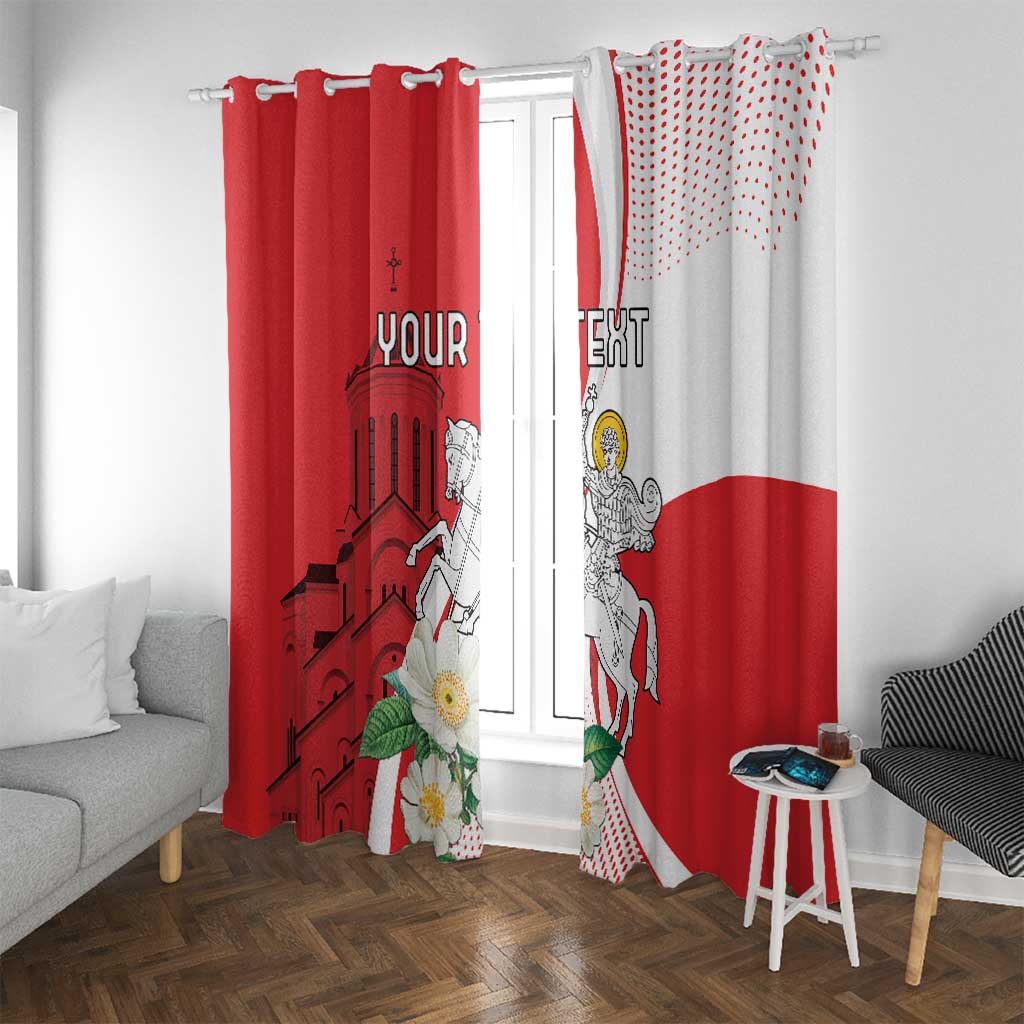 Personalized Georgia Independence Restoration Day Window Curtain Dzala Ertobashia Rosa Laevigata