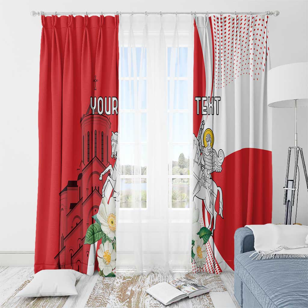 Personalized Georgia Independence Restoration Day Window Curtain Dzala Ertobashia Rosa Laevigata
