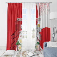 Personalized Georgia Independence Restoration Day Window Curtain Dzala Ertobashia Rosa Laevigata