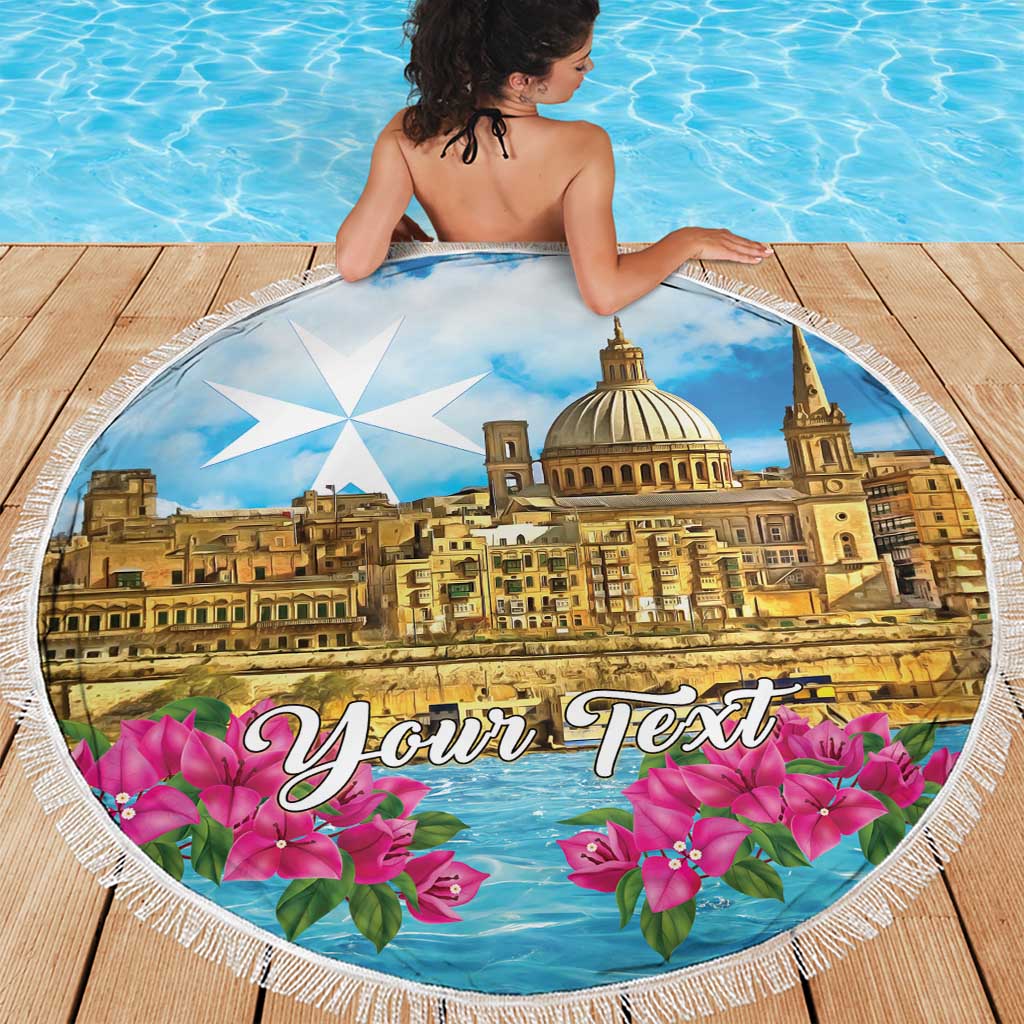 Personalized Malta Beach Blanket Valletta Capital Maltese Cross