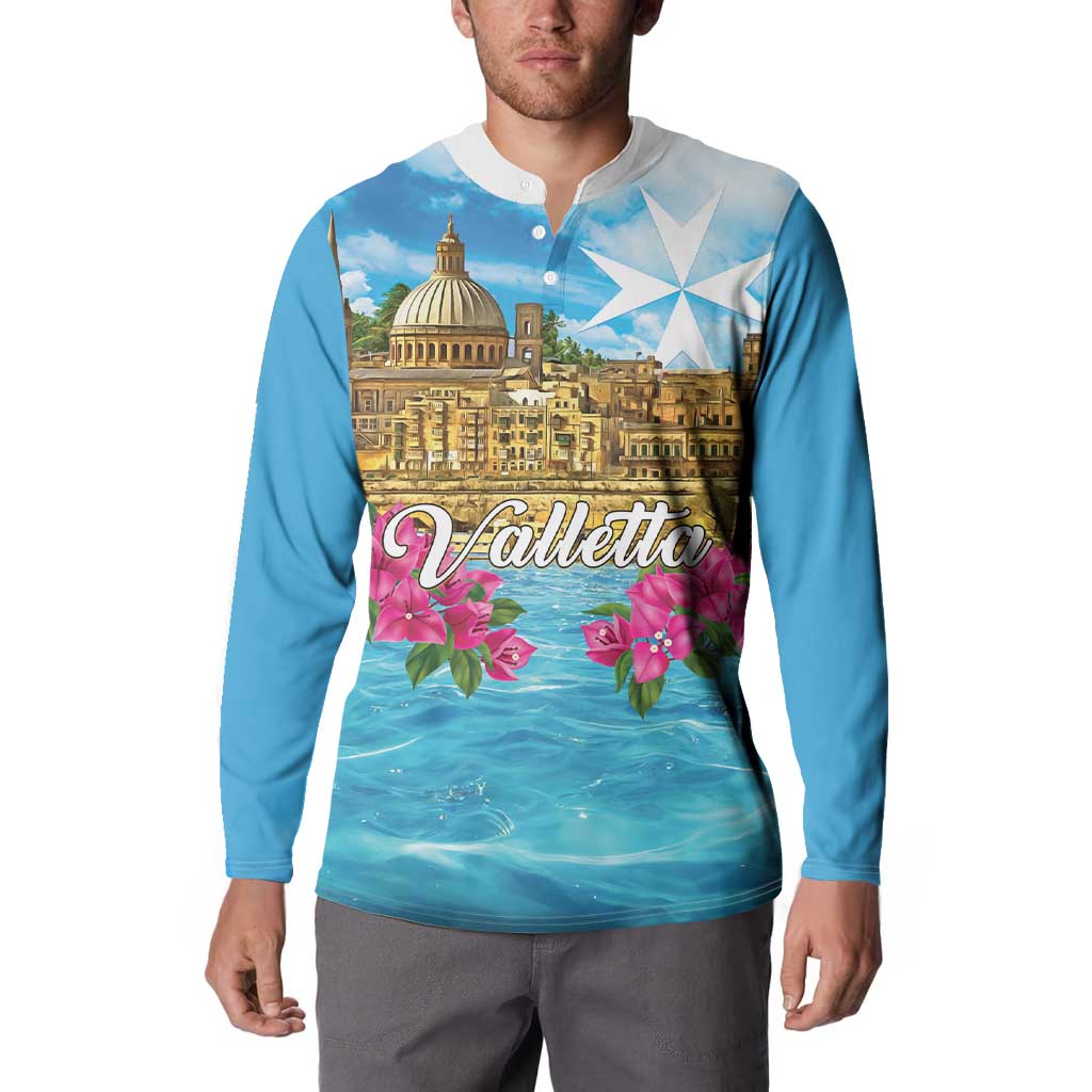Personalized Malta Button Sweatshirt Valletta Capital Maltese Cross