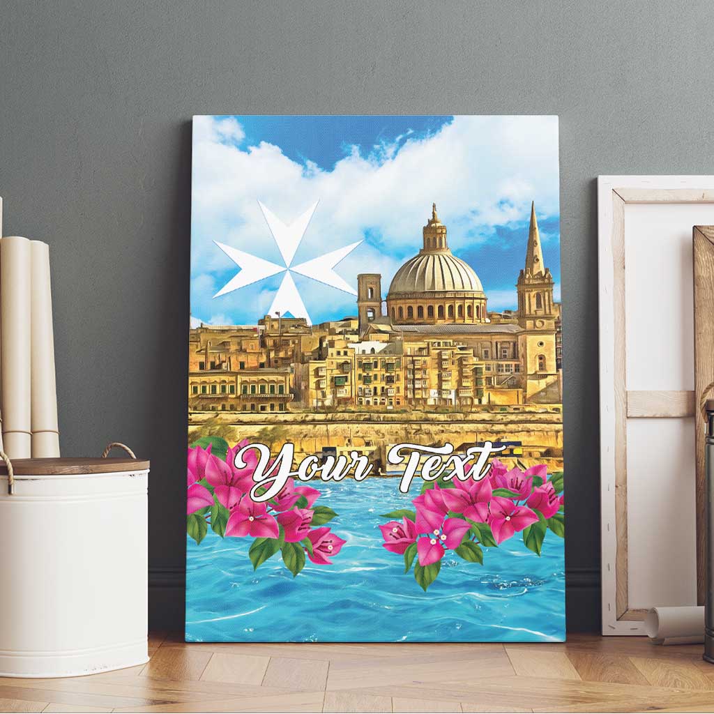 Personalized Malta Canvas Wall Art Valletta Capital Maltese Cross