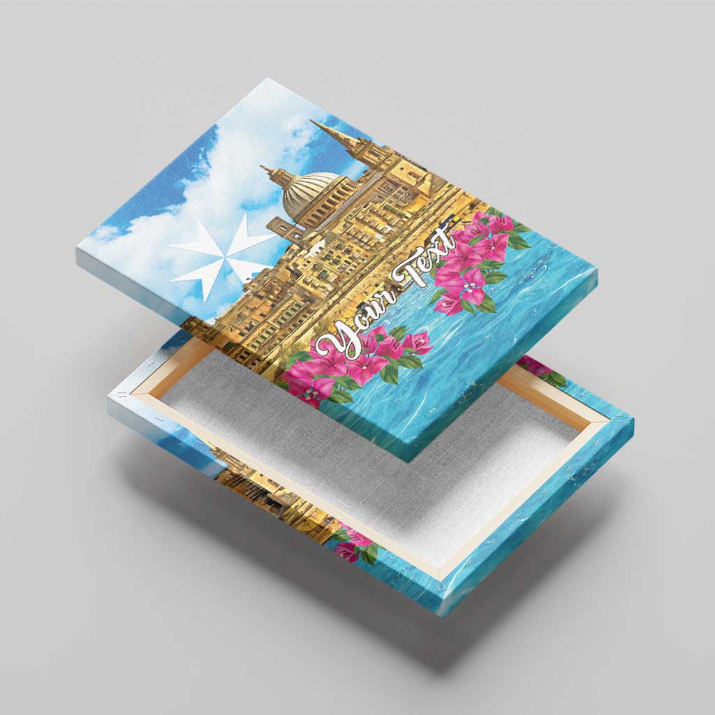 Personalized Malta Canvas Wall Art Valletta Capital Maltese Cross