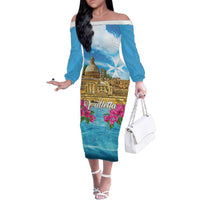 Personalized Malta Family Matching Off The Shoulder Long Sleeve Dress and Hawaiian Shirt Valletta Capital Maltese Cross
