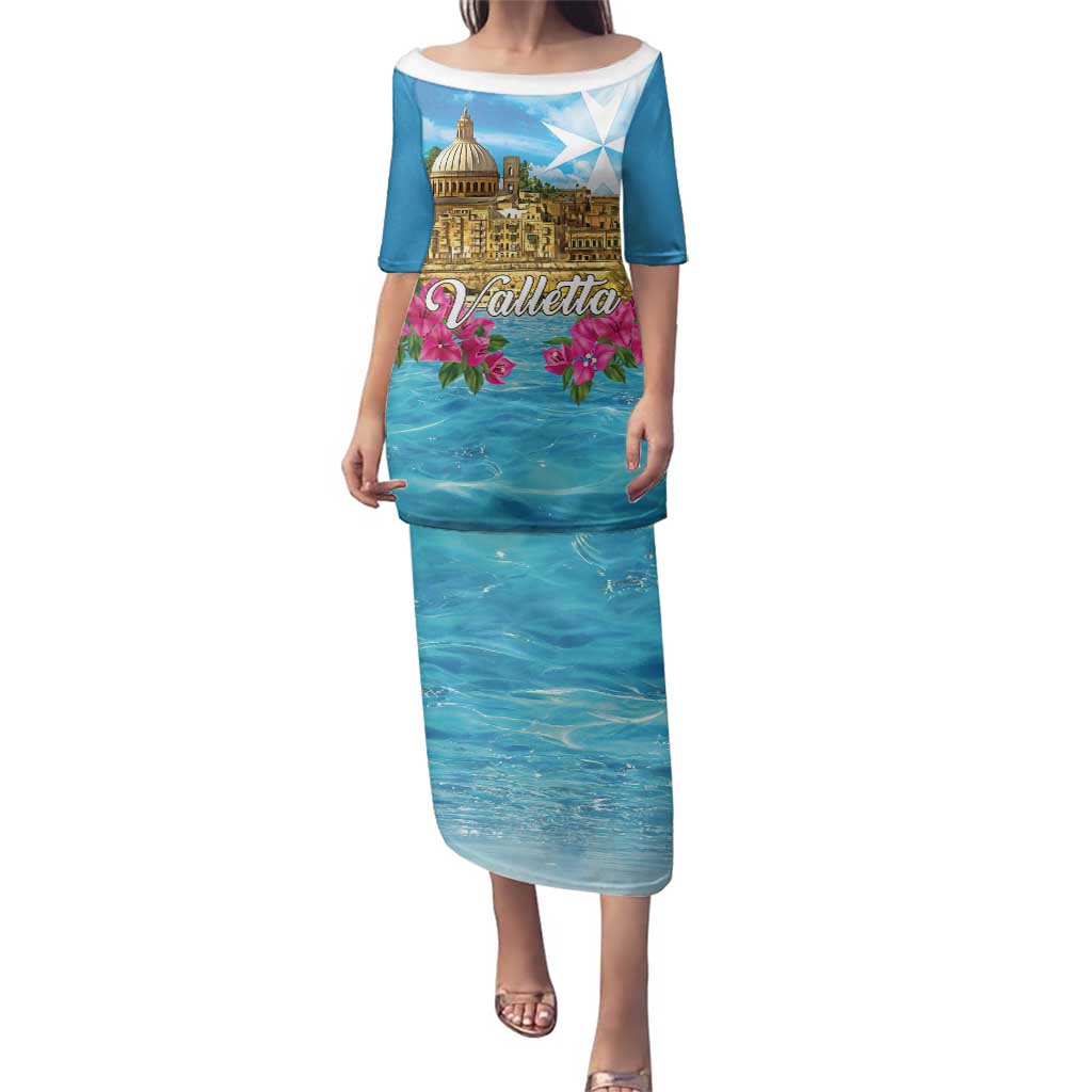 Personalized Malta Family Matching Puletasi and Hawaiian Shirt Valletta Capital Maltese Cross